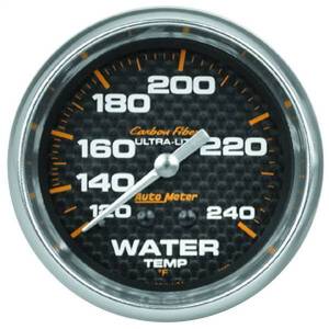 AutoMeter GAUGE WATER TEMP 2 5/8in. 120-240deg.F MECHANICAL CARBON FIBER - 4832