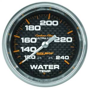 Autometer - AutoMeter GAUGE WATER TEMP 2 5/8in. 120-240deg.F MECHANICAL CARBON FIBER - 4832 - Image 1