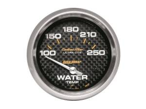 AutoMeter GAUGE WATER TEMP 2 5/8in. 100-250deg.F ELECTRIC CARBON FIBER - 4837