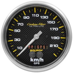 AutoMeter GAUGE SPEEDOMETER 5in. 225KM/H GPS CARBON FIBER - 4881-M