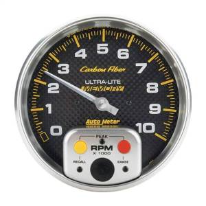 AutoMeter GAUGE TACHOMETER 5in. 10K RPM IN-DASH W/PEAK MEMORY CARBON FIBER - 4894