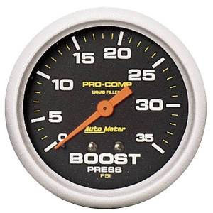 AutoMeter GAUGE BOOST PRESS 2 5/8in. 35PSI LIQUID FILLED MECH PRO-COMP - 5404