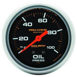 AutoMeter GAUGE OIL PRESS 2 5/8in. 100PSI LIQUID FILLED MECH PRO-COMP - 5421