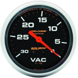 AutoMeter GAUGE VACUUM 2 5/8in. 30INHG LIQUID FILLED MECH PRO-COMP - 5484