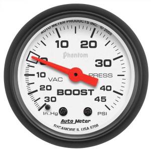 AutoMeter GAUGE VAC/BOOST 2 1/16in. 30INHG-45PSI MECHANICAL PHANTOM - 5708