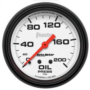 AutoMeter GAUGE OIL PRESSURE 2 5/8in. 200PSI MECHANICAL PHANTOM - 5822