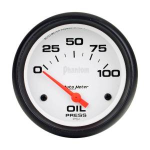 AutoMeter GAUGE OIL PRESSURE 2 5/8in. 100PSI ELECTRIC PHANTOM - 5827
