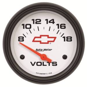 AutoMeter GAUGE VOLTMETER 2 5/8in. 18V ELECTRIC CHEVY RED BOWTIE WHITE - 5891-00406