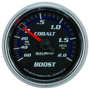 AutoMeter GAUGE VAC/BOOST 2 1/16in. 60CMHG-2.0BAR MECHANICAL COBALT - 6103-M