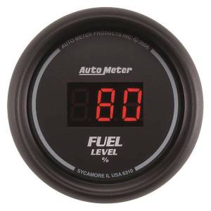 Autometer - AutoMeter GAUGE FUEL LEVEL 2 1/16in. 0-280O PROGRAM. DIGITAL BLACK DIAL W/RED LED - 6310 - Image 1