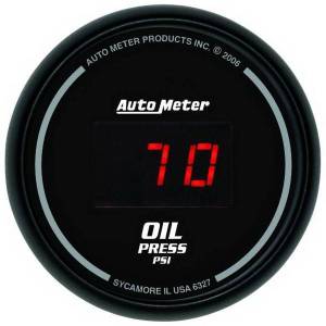 AutoMeter GAUGE OIL PRESSURE 2 1/16in. 100PSI DIGITAL BLACK DIAL W/RED LED - 6327
