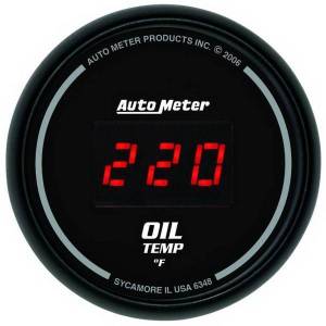 AutoMeter GAUGE OIL TEMP 2 1/16in. 340deg.F DIGITAL BLACK DIAL W/RED LED - 6348