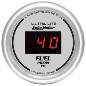 AutoMeter GAUGE FUEL PRESSURE 2 1/16in. 100PSI DIGITAL SILVER DIAL W/RED LED - 6563