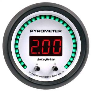 AutoMeter GAUGE PYROMETER 2 1/16in. TWO CHANNEL SELECTABLE PHANTOM ELITE DIGITAL - 6744-PH