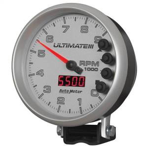 Autometer - AutoMeter GAUGE TACH 5in. 9K RPM PEDESTAL DATALOGGING ULTIMATE III PLAYBACK SILVER - 6882 - Image 2