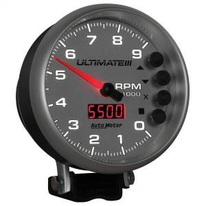 Autometer - AutoMeter GAUGE TACH 5in. 9K RPM PEDESTAL DATALOGGING ULTIMATE III PLAYBACK SILVER - 6882 - Image 5