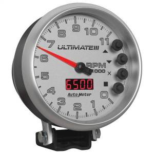 Autometer - AutoMeter GAUGE TACH 5in. 11K RPM PEDESTAL DATALOGGING ULTIMATE III PLAYBACK SILVER - 6886 - Image 4