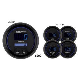 AutoMeter GAUGE KIT 5 PC 3 3/8in./2 1/16in. ELEC SPEEDOMETER DIGITAL BLK W/BLUE LED - 6900