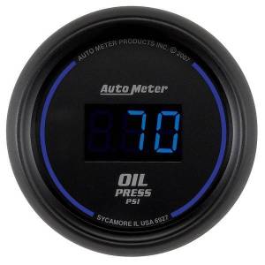 AutoMeter GAUGE OIL PRESSURE 2 1/16in. 100PSI DIGITAL BLACK DIAL W/BLUE LED - 6927