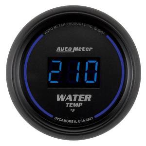 AutoMeter GAUGE WATER TEMP 2 1/16in. 340deg.F DIGITAL BLACK DIAL W/BLUE LED - 6937