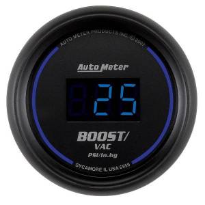 AutoMeter GAUGE VAC/BOOST 2 1/16in. 30INHG-30PSI DIGITAL BLACK DIAL W/BLUE LED - 6959