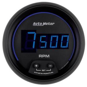 AutoMeter GAUGE TACH 3 3/8in. 10K RPM IN-DASH DIGITAL BLACK DIAL W/BLUE LED - 6997