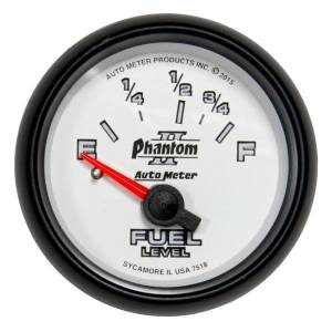 AutoMeter GAUGE FUEL LEVEL 2 1/16in. 16OE TO 158OF ELEC PHANTOM II - 7518