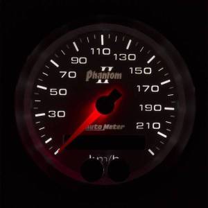 Autometer - AutoMeter GAUGE SPEEDOMETER 3 3/8in. 225KM/H GPS PHANTOM II - 7580-M - Image 2