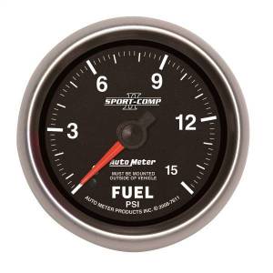 AutoMeter GAUGE FUEL PRESSURE 2 5/8in. 15PSI MECHANICAL SPORT-COMP II - 7611