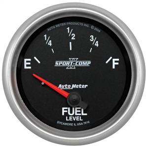 AutoMeter GAUGE FUEL LEVEL 2 5/8in. 73OE TO 10OF ELEC SPORT-COMP II - 7615