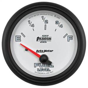 AutoMeter GAUGE FUEL LEVEL 2 5/8in. 0OE TO 90OF ELEC PHANTOM II - 7814