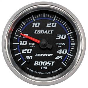 AutoMeter GAUGE VAC/BOOST 2 5/8in. 30INHG-45PSI MECHANICAL COBALT - 7908