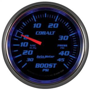 Autometer - AutoMeter GAUGE VAC/BOOST 2 5/8in. 30INHG-45PSI MECHANICAL COBALT - 7908 - Image 6