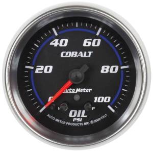 AutoMeter GAUGE OIL PRESS 2 5/8in. 100PSI STEPPER MOTOR W/PEAK/WARN COBALT - 7953
