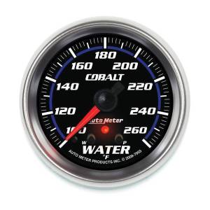 AutoMeter GAUGE WATER TEMP 2 5/8in. 260deg.F STEPPER MOTOR W/PEAK/WARN COBALT - 7955