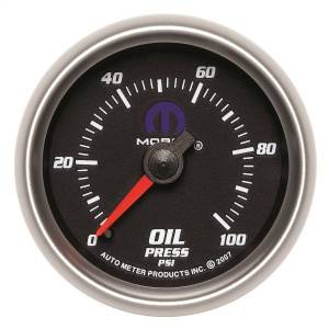 AutoMeter GAUGE OIL PRESSURE 2 1/16in. 100PSI MECHANICAL BLACK MOPAR - 880014