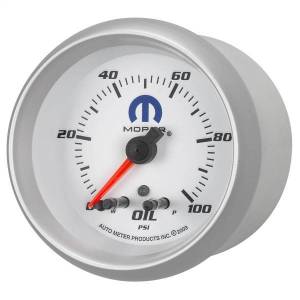 Autometer - AutoMeter GAUGE OIL PRESS 2 5/8in. 100PSI STEPPER MOTOR W/PEAK/WARN WHITE MOPAR - 880249 - Image 2