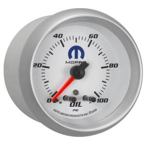 Autometer - AutoMeter GAUGE OIL PRESS 2 5/8in. 100PSI STEPPER MOTOR W/PEAK/WARN WHITE MOPAR - 880249 - Image 4