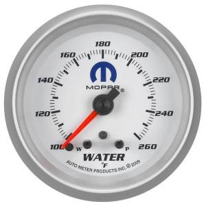 Autometer - AutoMeter GAUGE WATER TEMP 2 5/8in. 260deg.F STEPPER MOTOR W/PEAK/WARN WHITE MOPAR - 880250 - Image 1