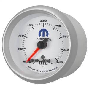 Autometer - AutoMeter GAUGE OIL TEMP 2 5/8in. 340deg.F STEPPER MOTOR W/PEAK/WARN WHITE MOPAR - 880251 - Image 2