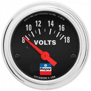 AutoMeter GAUGE VOLTMETER 2-1/16in. 8-18 VOLTS ELEC MOPAR CLASSIC - 880788