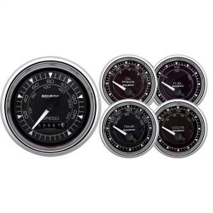 AutoMeter GAUGE KIT 5 PC. 3 3/8in./2 1/16in. ELEC. SPEEDOMETER CHRONO CHROME - 9708