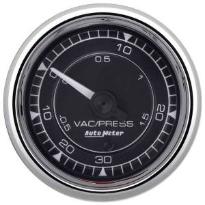 AutoMeter GAUGE VAC/BOOST 2 1/16in. 30INHG-30PSI DIGITAL STEPPER MOTOR CHRONO CHROME - 9759