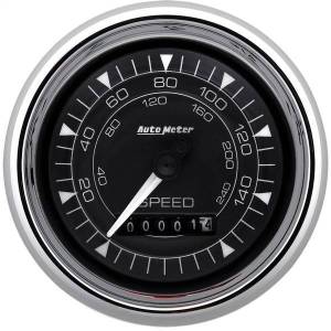 AutoMeter GAUGE SPEEDOMETER 3 3/8in. 160MPH ELEC. PROGRAMMABLE CHRONO CHROME - 9788