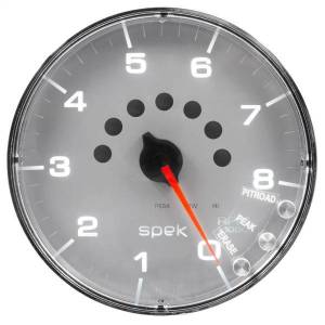 Autometer - AutoMeter GAUGE TACHOMETER 5in. 8K RPM W/SHIFT LIGHT/PEAK MEM SILVER/CHROME SPEK-PRO - P238218 - Image 3