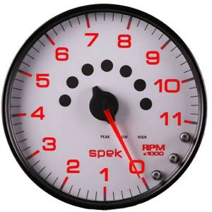 Autometer - AutoMeter GAUGE TACHOMETER 5in. 11K RPM W/SHIFT LIGHT/PEAK MEM WHITE/BLACK SPEK-PRO - P23912 - Image 5