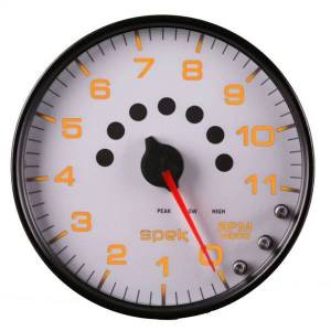 Autometer - AutoMeter GAUGE TACHOMETER 5in. 11K RPM W/SHIFT LIGHT/PEAK MEM WHITE/BLACK SPEK-PRO - P23912 - Image 6