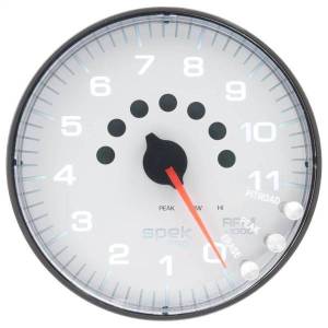 Autometer - AutoMeter GAUGE TACHOMETER 5in. 11K RPM W/SHIFT LIGHT/PEAK MEM WHITE/BLACK SPEK-PRO - P239128 - Image 3