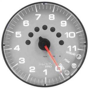 Autometer - AutoMeter GAUGE TACHOMETER 5in. 11K RPM W/SHIFT LIGHT/PEAK MEM SILVER/BLACK SPEK-PRO - P239228 - Image 3