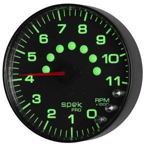 Autometer - AutoMeter GAUGE TACHOMETER 5in. 11K RPM W/SHIFT LIGHT/PEAK MEM BLACK/BLACK SPEK-PRO - P239328 - Image 2